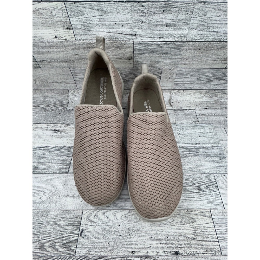 Skechers GoWalk Joy Women‎ Sz 7.5 Taupe Mesh Slip On Walking Shoes 15600 TPE